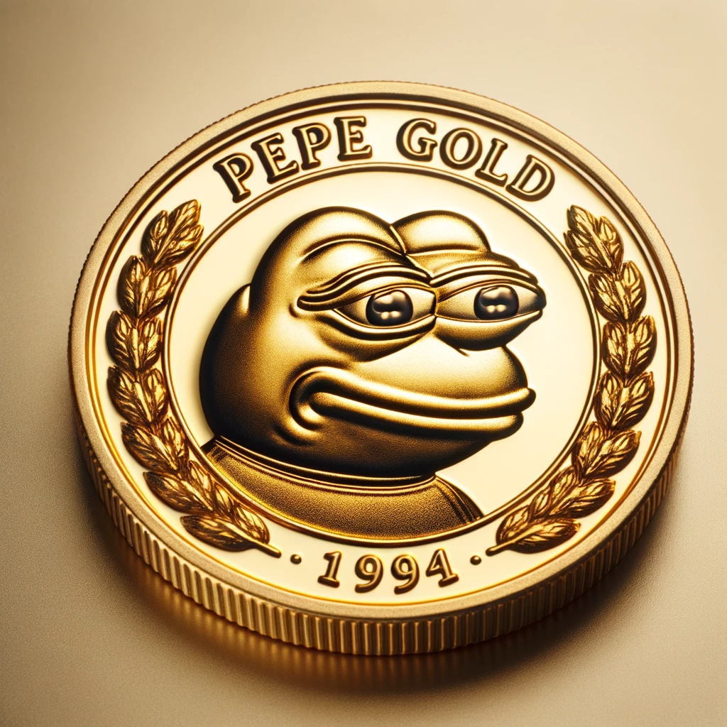 Golden Coin with the face of Pepe